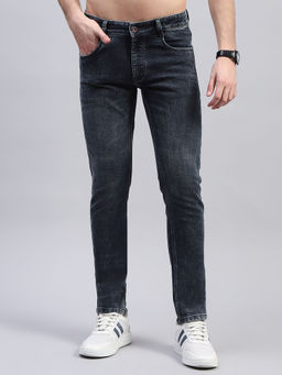 Monte Carlo - Mens Blue Solid Ankle Jeans
