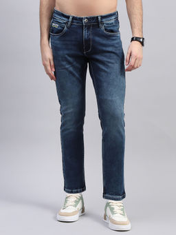 Monte Carlo - Mens Blue Solid Ankle Jeans