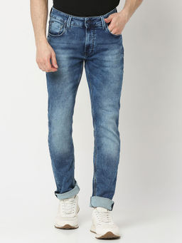 Spykar - Blue Regular Fit Mid Rise Jeans for Men