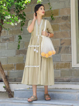 Gulaal - Sea side Cotton Midi Dress