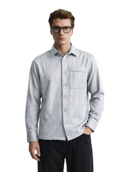 The Indian Garage Co - Mens Grey Relaxed Fit Textured Cutaway Collar Full Sleeves Shirt