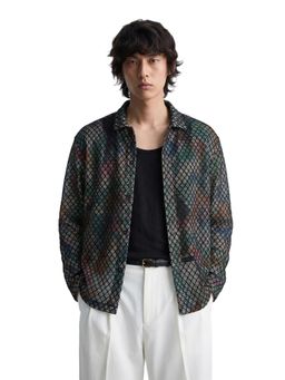 The Indian Garage Co - Mens Black Regular Fit Textured Cutaway Collar Full Sleeves Shirt