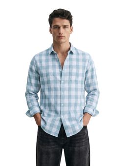The Indian Garage Co - Mens Green Relaxed Fit Checks Cutaway Collar Full Sleeves Shirt