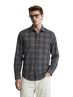 The Indian Garage Co - Mens Brown Slim Fit Checks Cutaway Collar Full Sleeves Shirt