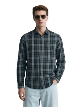 The Indian Garage Co - Mens Green Slim Fit Checks Cutaway Collar Full Sleeves Shirt