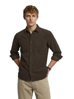 The Indian Garage Co - Mens Brown Regular Fit Solid Cutaway Collar Full Sleeves Shirt