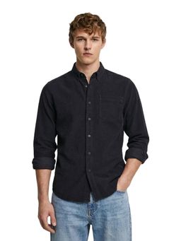 The Indian Garage Co - Mens Black Regular Fit Solid Buttondown Collar Full Sleeves Shirt