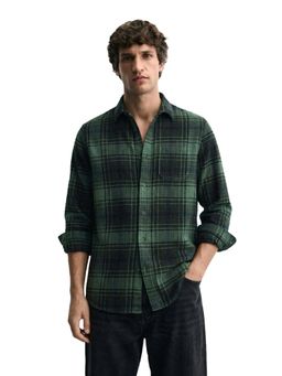 The Indian Garage Co - Mens Green Slim Fit Checks Cutaway Collar Full Sleeves Shirt