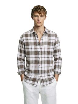 The Indian Garage Co - Mens Brown Regular Fit Checks Cutaway Collar Full Sleeves Shirt