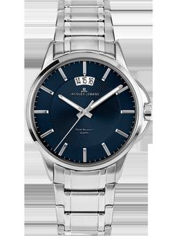 Jacques Lemans - Sydney Series Navy Blue Stainless Steel Watch (1-1540M) (Medium)