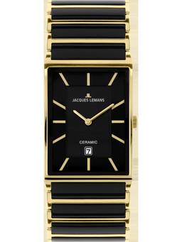 Jacques Lemans - York Series Black Stainless Steel/High-Tech-Ceramic Watch (1-1593.1G) (Medium)