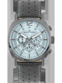 Jacques Lemans - Lugano Series Turquoise Leather Strap Watch (1-1645S) (Medium)