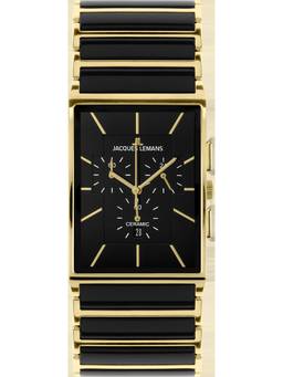 Jacques Lemans - York Series Black Stainless Steel/High-Tech-Ceramic Watch (1-1900C) (Medium)