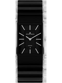 Jacques Lemans - Dublin Series Black Stainless Steel/High-Tech-Ceramic Watch (1-1939A) (Medium)