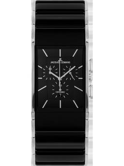 Jacques Lemans - Dublin Series Black Stainless Steel/High-Tech-Ceramic Watch (1-1941A) (Medium)