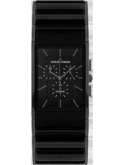 Jacques Lemans - Dublin Series Black Stainless Steel/High-Tech-Ceramic Watch (1-1941C) (Medium)