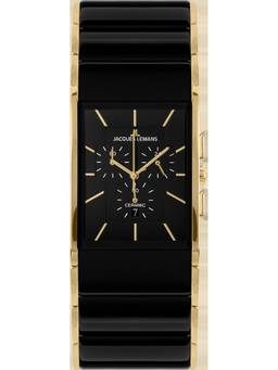Jacques Lemans - Dublin Series Black Stainless Steel/High-Tech-Ceramic Watch (1-1941D) (Medium)