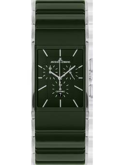 Jacques Lemans - Dublin Series Green Stainless Steel/High-Tech-Ceramic Watch (1-1941G) (Medium)