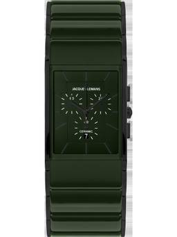 Jacques Lemans - Dublin Series Green Stainless Steel/High-Tech-Ceramic Watch (1-1941I) (Medium)