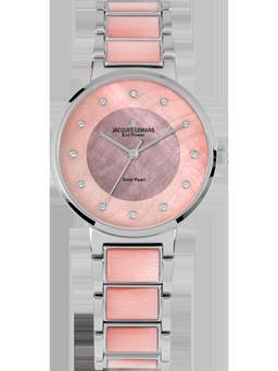 Jacques Lemans - Eco Power Series Pink Stainless Steel / Mother Of Pearl Watch (1-2108D) (Medium)