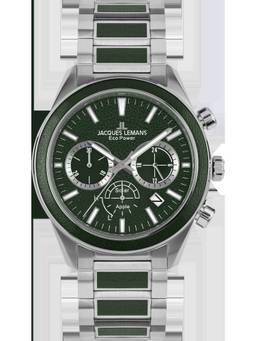 Jacques Lemans - Eco Power Series Green Stainless Steel / Appleskin Watch (1-2115G) (Medium)