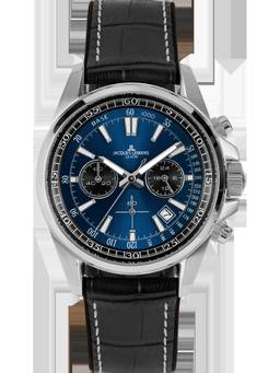 Jacques Lemans - Liverpool Series Navy Blue Silicone / Leather Strap Watch (1-2117S) (Medium)