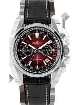 Jacques Lemans - Liverpool Series Maroon Silicone / Leather Strap Watch (1-2117ZP) (Medium)