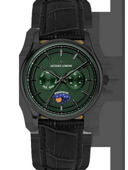 Jacques Lemans - Derby Series Green Leather Strap Watch (1-2213H) (Medium)