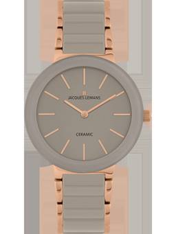 Jacques Lemans - Monaco Series Beige Stainless Steel/High-Tech-Ceramic Watch (42-7T) (Medium)