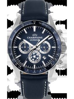 Jacques Lemans - UEFA Series Navy Blue Leather Strap Watch (CL-104A) (Medium)