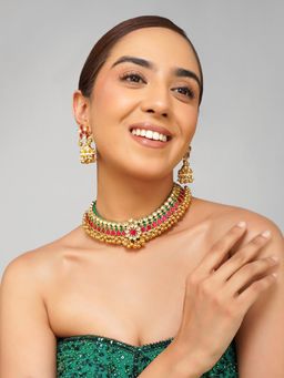 Beryachi - Kavya Choker Necklace with Earrings