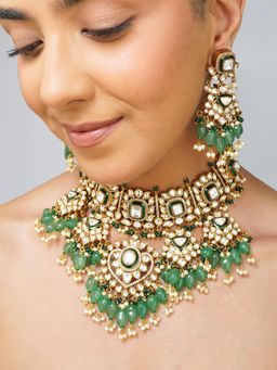 Beryachi - Tara Kundan Polki Necklace with Earrings