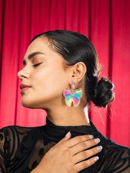 Niscka - Vibrant Wings Multi-Color Butterfly Earrings