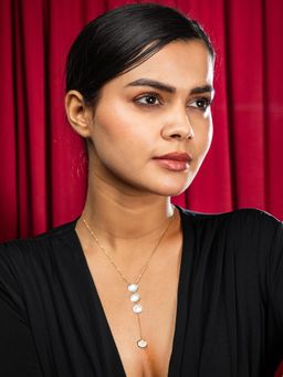 Niscka - Fancy Sky Blue Radiance Gold Plated Chain Necklace