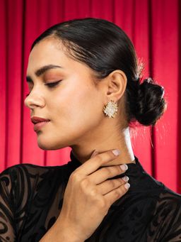 Niscka - Fancy Torn Elegance Gold Statement Earrings