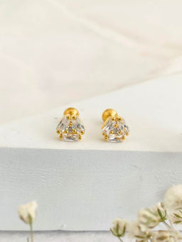 Boldiful - Triune 18k Gold Vermeil Plated 5A Cubic Zirconia Earrings