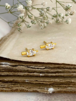 Boldiful - Swerve Helix 18k Gold Vermeil Plated 5A Cubic Zirconia Earrings