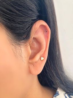 Boldiful - Mini Heart Helix 18k Gold Vermeil Plated 5A Cubic Zirconia Earrings