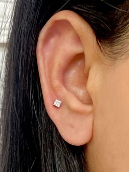 Boldiful - Mini Asscher Sterling Silver 5A Cubic Zirconia Earrings