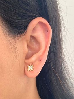 Boldiful - North Star 18k Gold Vermeil Plated 5A Cubic Zirconia Earrings