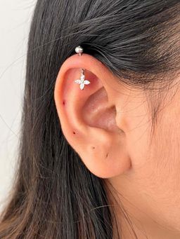 Boldiful - Quad Petal Sterling Silver 5A Cubic Zirconia Earrings