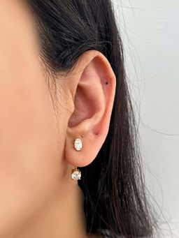 Boldiful - Dangly 18k Gold Vermeil Plated 5A Cubic Zirconia Drop Helix Earrings