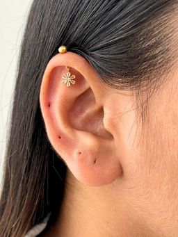 Boldiful - Aster 18k Gold Vermeil Plated 5A Cubic Zirconia Drop Helix Earrings