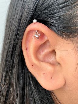 Boldiful - Butterfly Sterling Silver 5A Cubic Zirconia Drop Helix Earrings