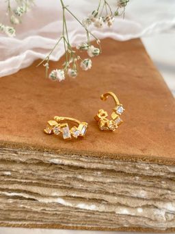 Boldiful - Glam Baguette 18k Gold Vermeil Plated 5A Cubic Zirconia Earcuffs
