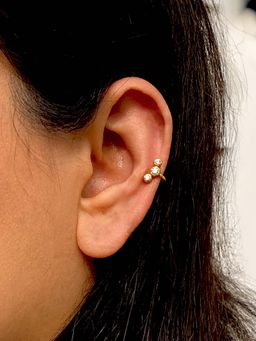 Boldiful - Bubbles 18k Gold Vermeil Plated 5A Cubic Zirconia Ear Cuffs