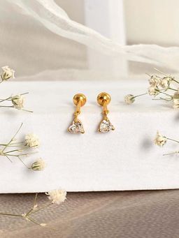 Boldiful - Heart 18k Gold Vermeil Plated 5A Cubic Zirconia Drop Helix Earrings