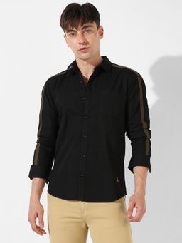 Campus Sutra - Men Striped Casual Black Shirt