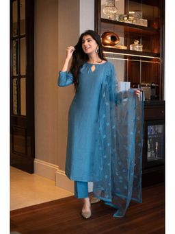 Dayaachi - Blue Women Kurta With Pant & Dupatta