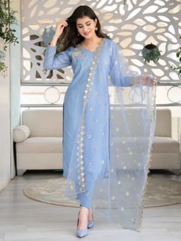 Dayaachi - Blue Women Kurta With Pant & Dupatta